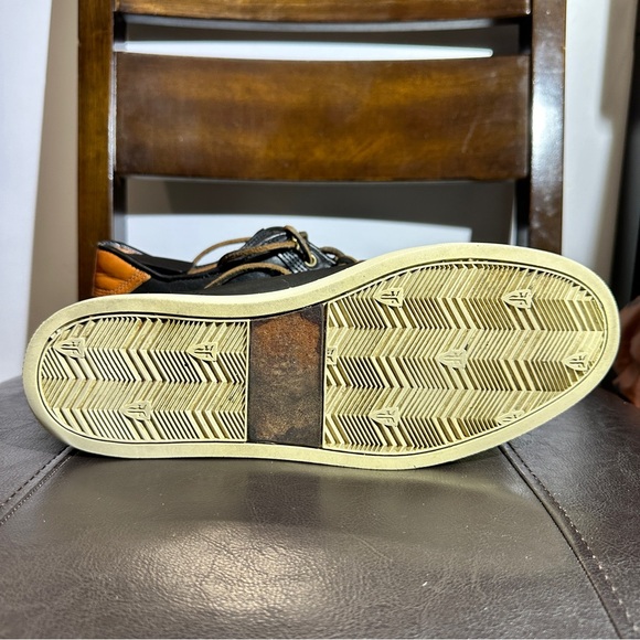 Frye Sneakers Black Brown Leather Men's sz 7.5 Low Tops casual Lace Up USA made - Picture 9 of 12